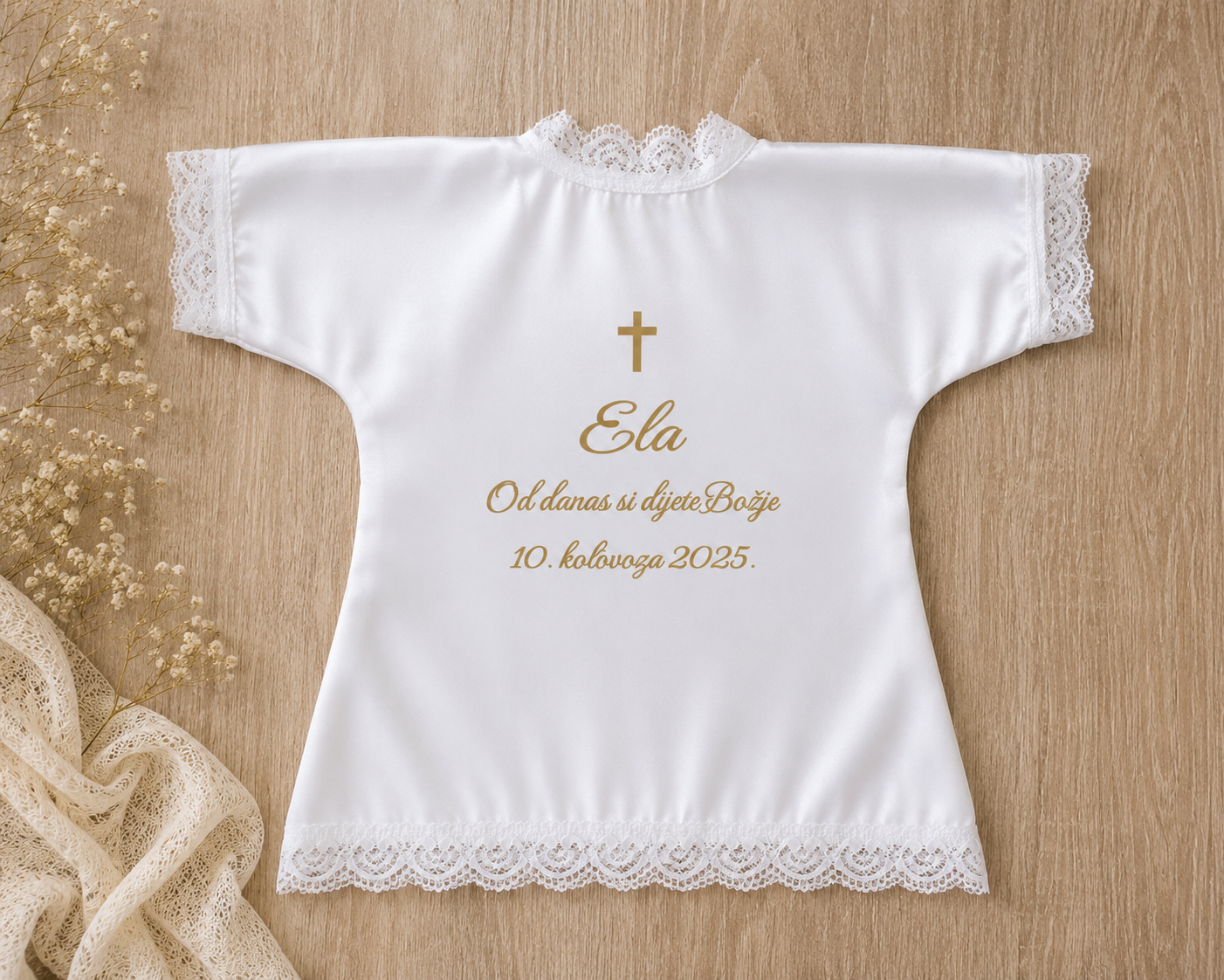 Personalizirane krsne košuljice - primjer 1 - Personalizirane krsne košuljice